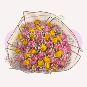 50 Rosas Combinadas Con Gypso