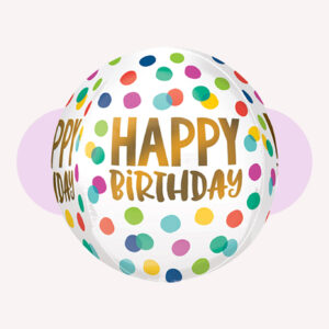 Globo happy birthday esférico