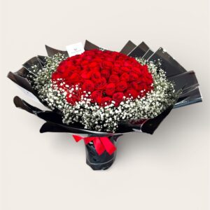 100 Rosas Rojas Con Gypso