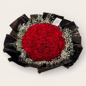 100 Rosas Rojas Con Gypso