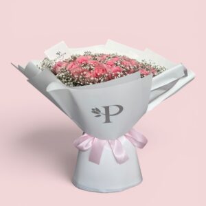 50 Rosas Rosas con Gypso