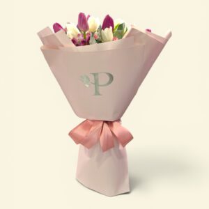 Mix de flores con tulipanes platinum