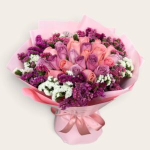 24 rosas de colores pasteles con leticia