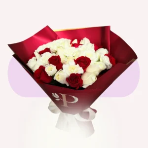 Mix Rosas Rojas y Blancas