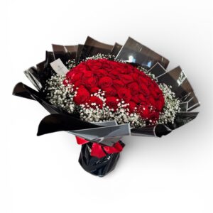 75 Rosas Rojas Con Gypso