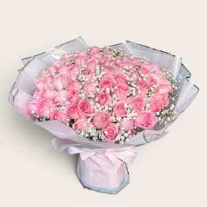 75 Rosas Rosas Con Gypso