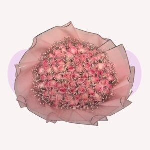 75 Rosas Rosas Con Gypso