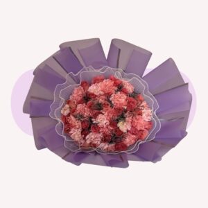 Mix 25 rosas y 25 claveles con limonium