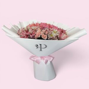 50 Rosas Dovelas Con Astromelia y Mini Rosa