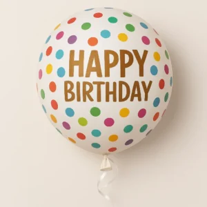 Globo esférico happy birthday confeti