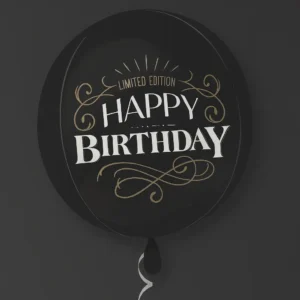 Globo esférico happy birthday negro