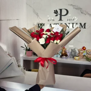 Mix Rosas Rojas Con Claveles y Mini Rosa