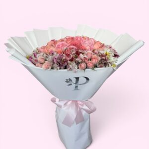 36 Rosas dovela con astromelia y mini rosa